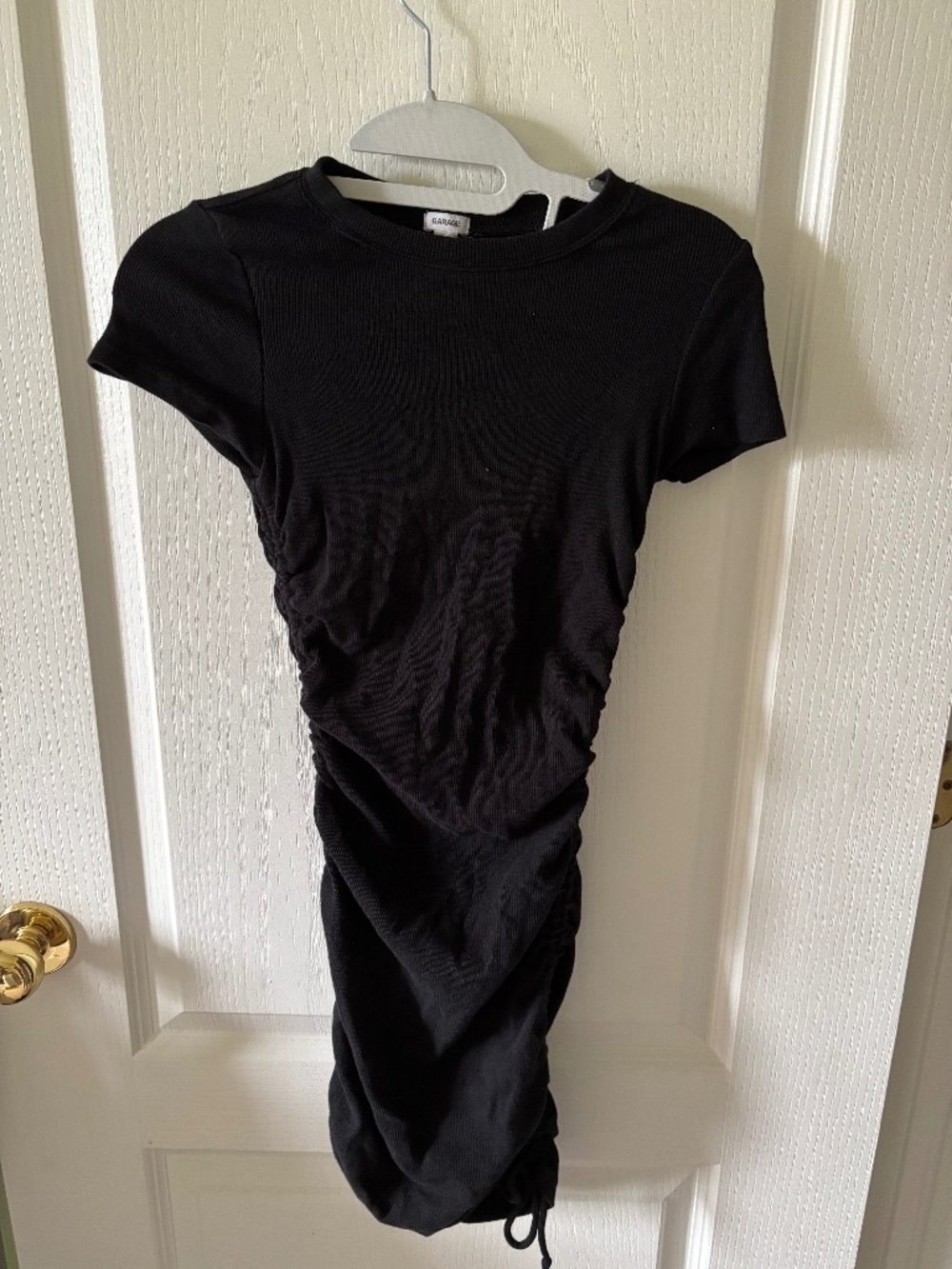 Garage Ruched Side-tie Short-sleeve Bodycon Dress